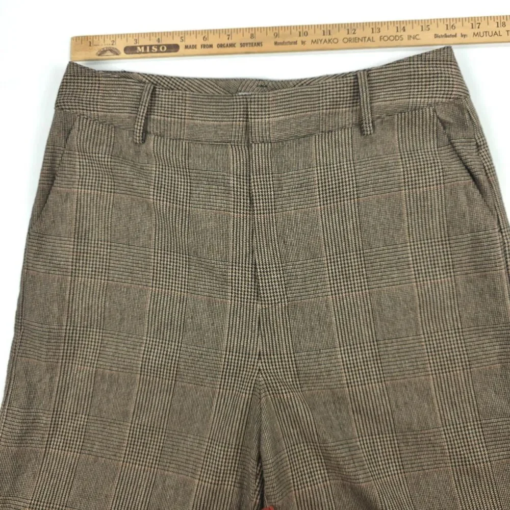 NEW CO Collections Wool Wide Leg Trouser Plaid Academia Old Money Quiet Luxury - Picture 3 of 13
